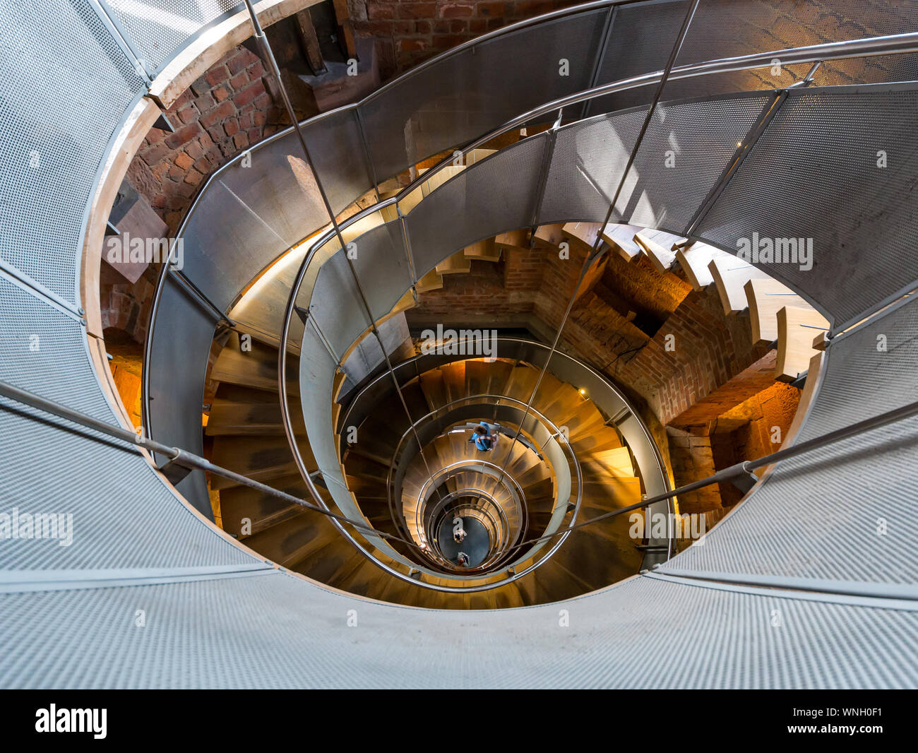 Spiral staircase in former Glasgow Herald tower, now The Lighthouse, Glasgow, Scotland, UK Stock Photo