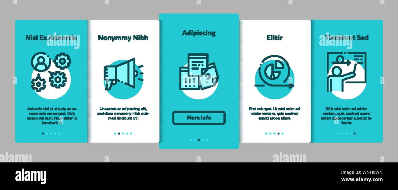 Scrum Agile Elements Vector Onboarding Stock Vector