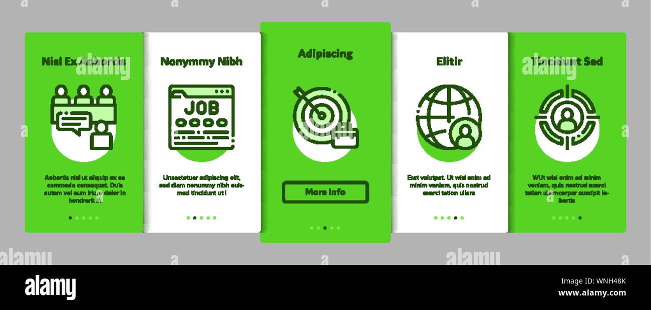 Job Hunting Elements Vector Onboarding Stock Vector