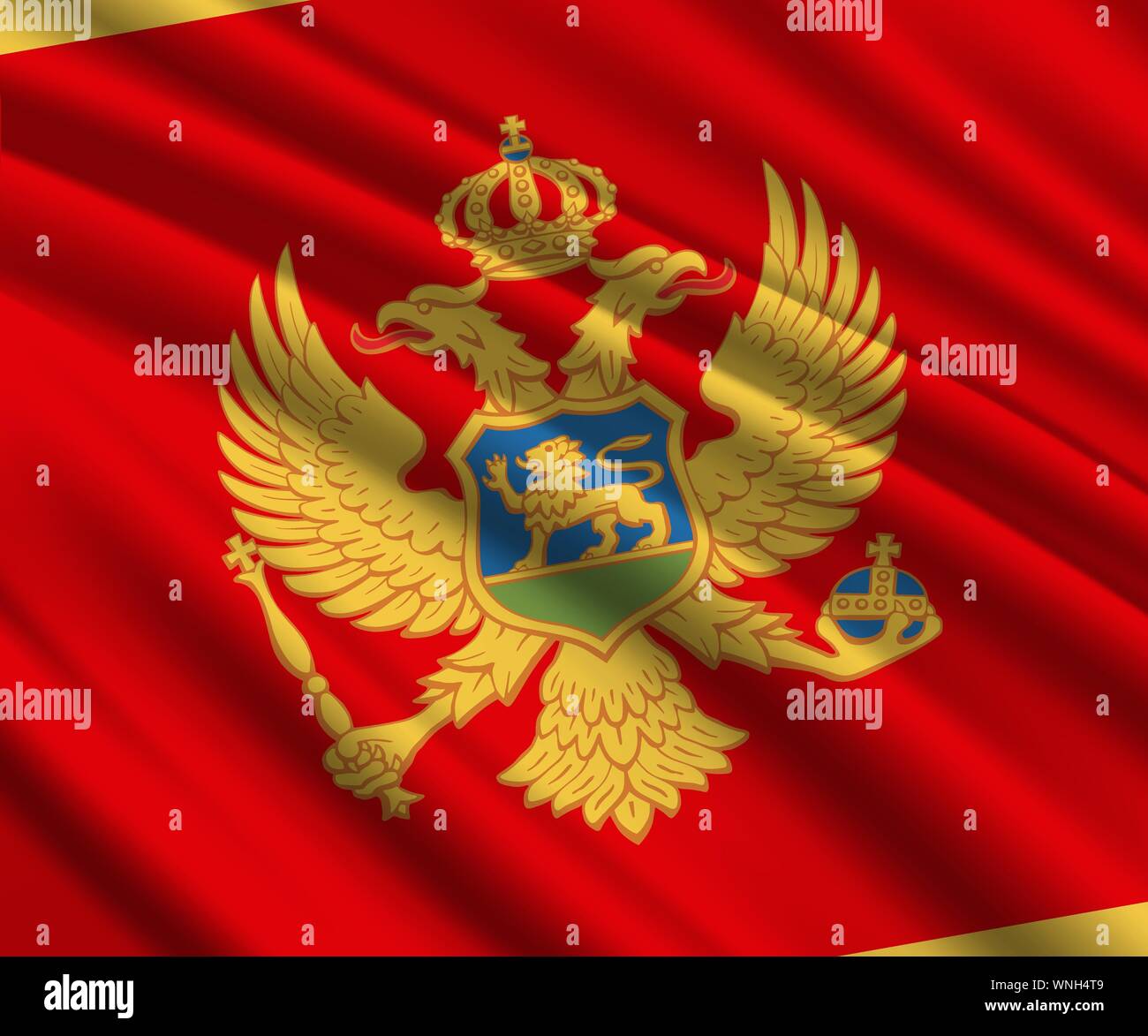 Background with 3d waving flag of Montenegro Stock Vector Image &amp; Art ...
