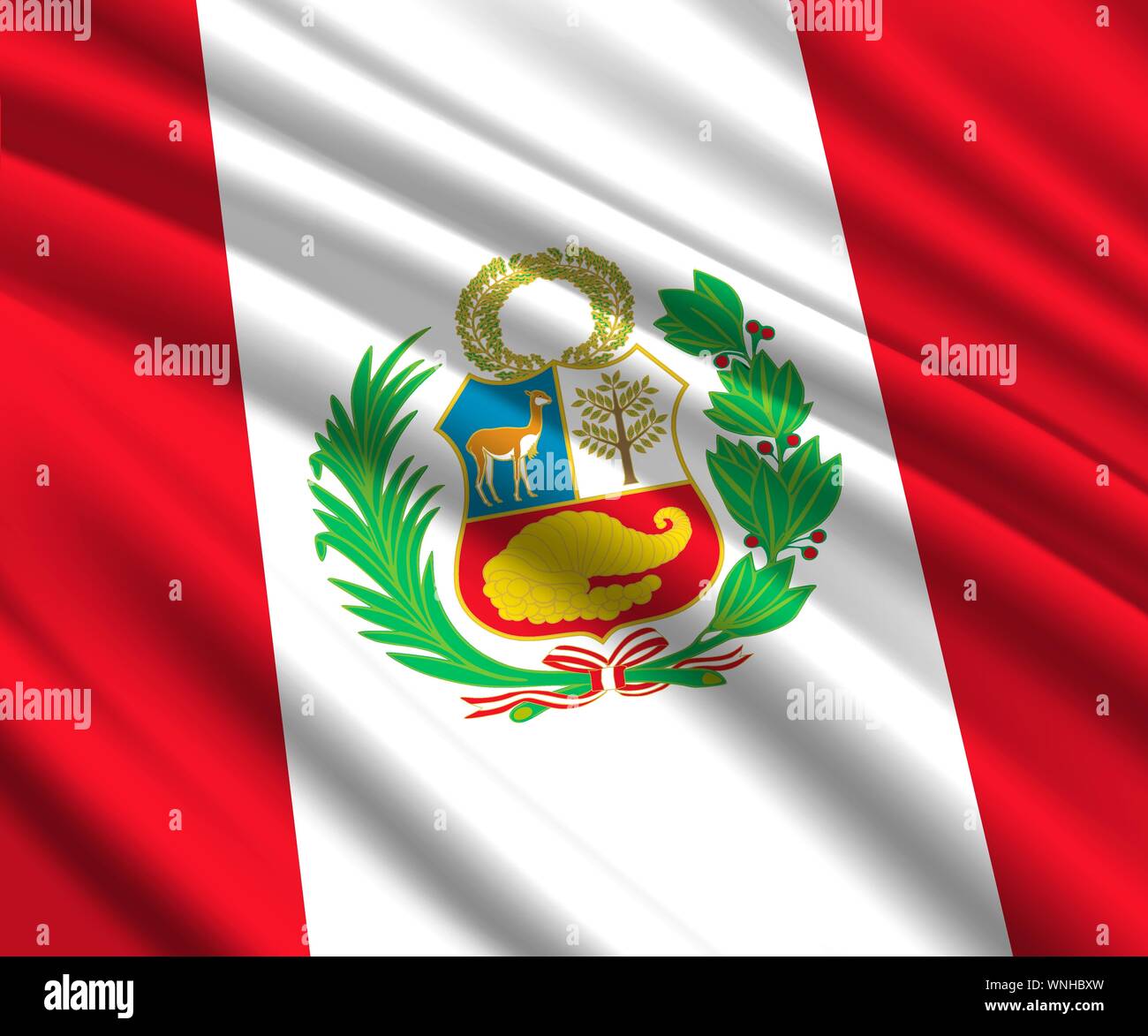 Background with 3d waving flag of Peru Stock Vector Image & Art - Alamy