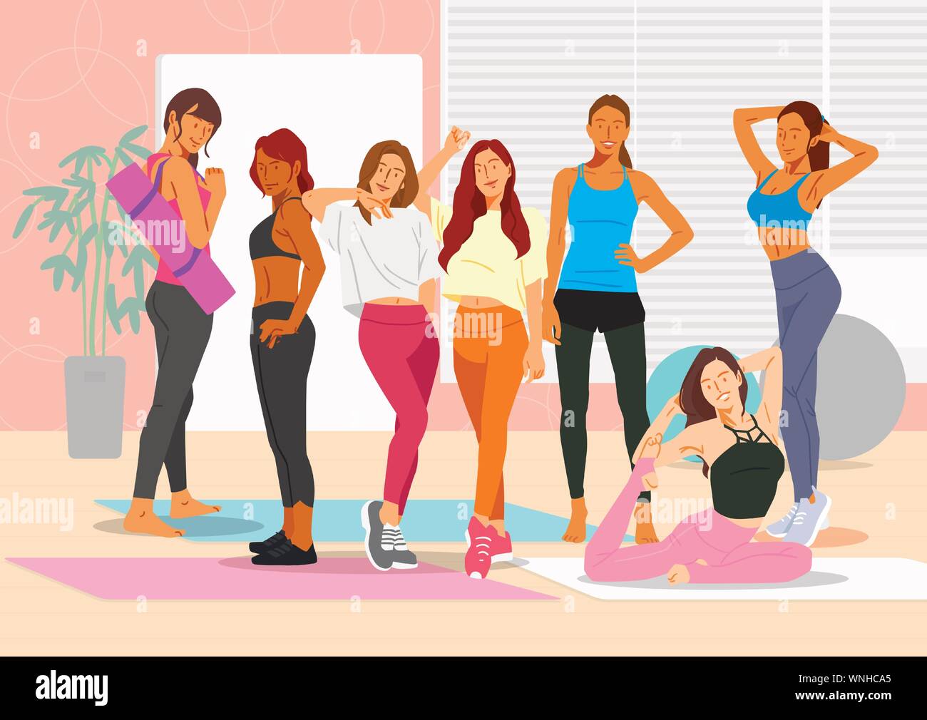 Sport aerobics healthy lifestyle concept group Vector Image