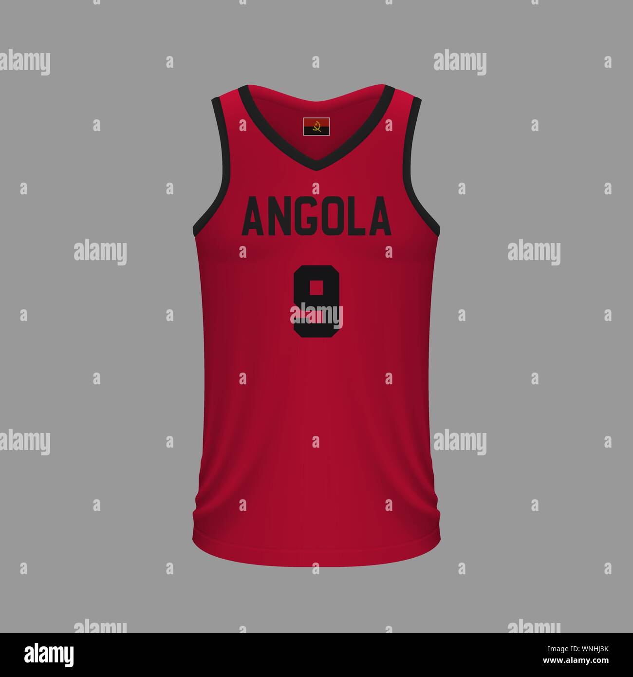 Realistic basketball shirt Angola, jersey template for kit. Vector  illustration Stock Vector Image & Art - Alamy