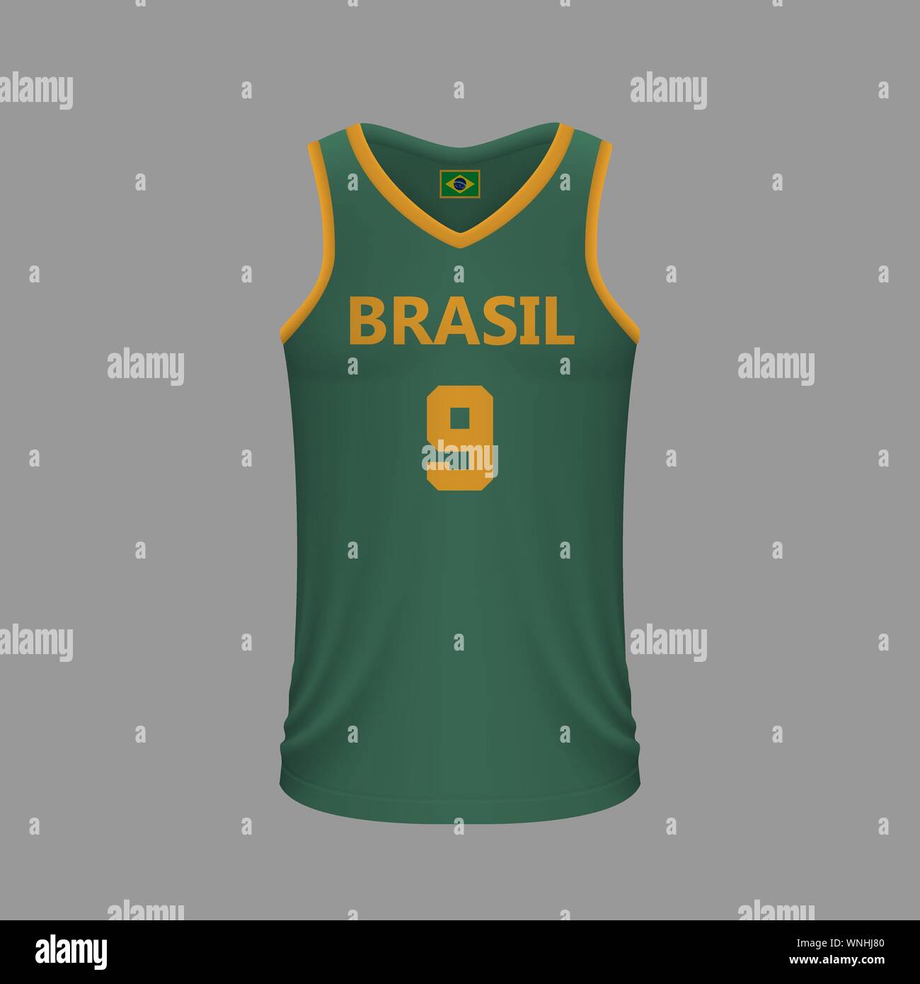 Realistic basketball shirt Brazil, jersey template for kit. Vector  illustration Stock Vector Image & Art - Alamy