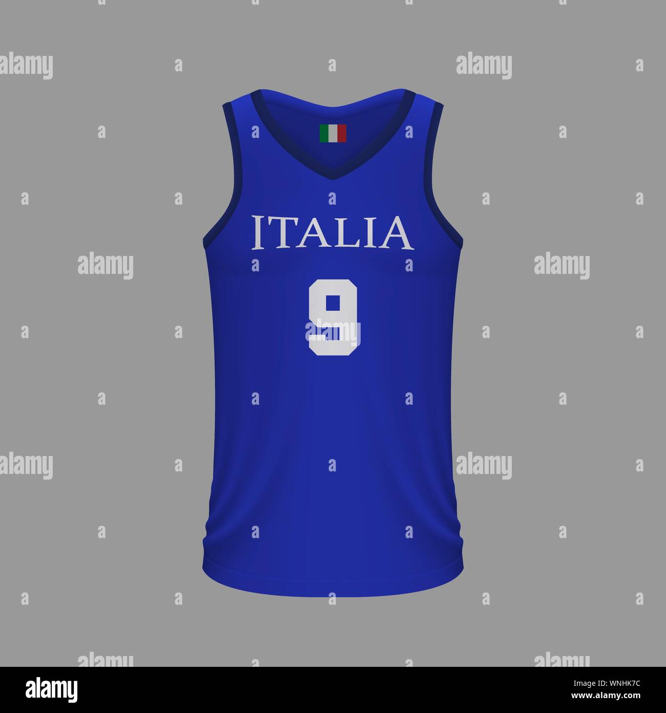 Realistic basketball shirt Italy, jersey template for kit. Vector