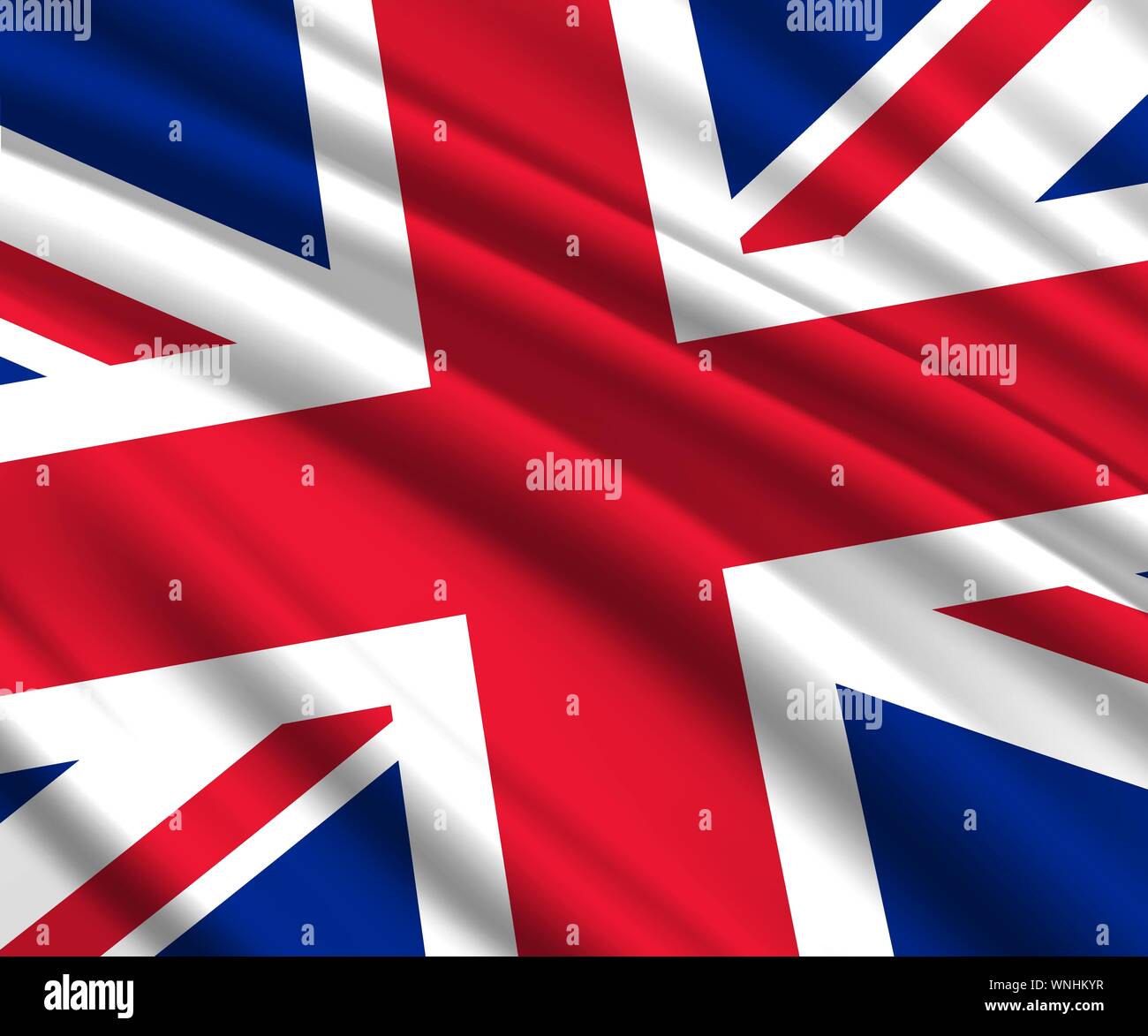 Background with 3d waving flag of United Kingdom Stock Vector Image ...