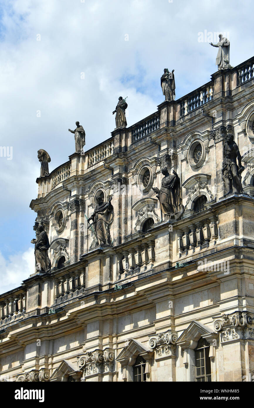 Cathedral of the Holy Trinity, Dresden Cathedral, Katholische Hofkirche, Dresden, Germany, Europe Stock Photo