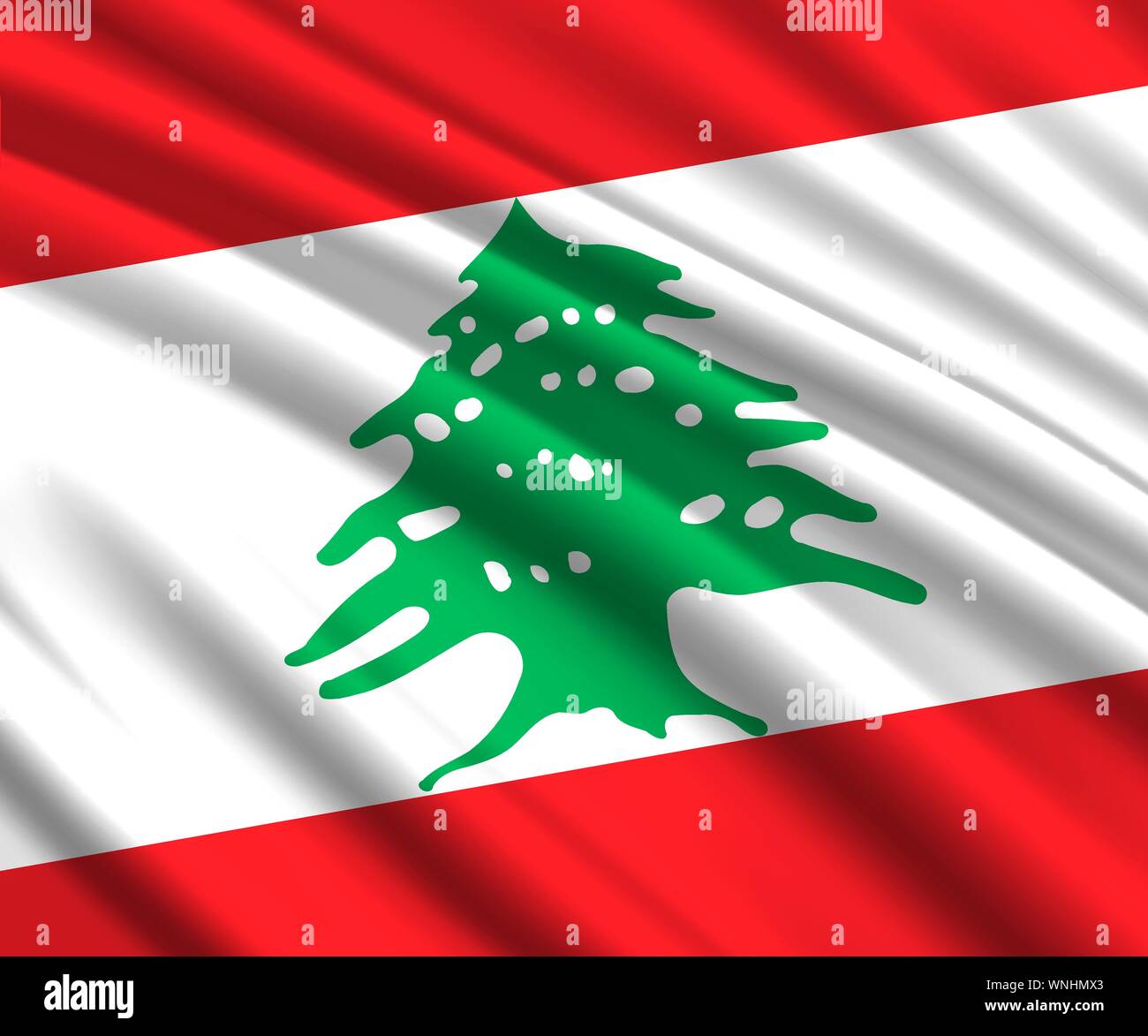 Background with 3d waving flag of Lebanon Stock Vector Image &amp; Art - Alamy