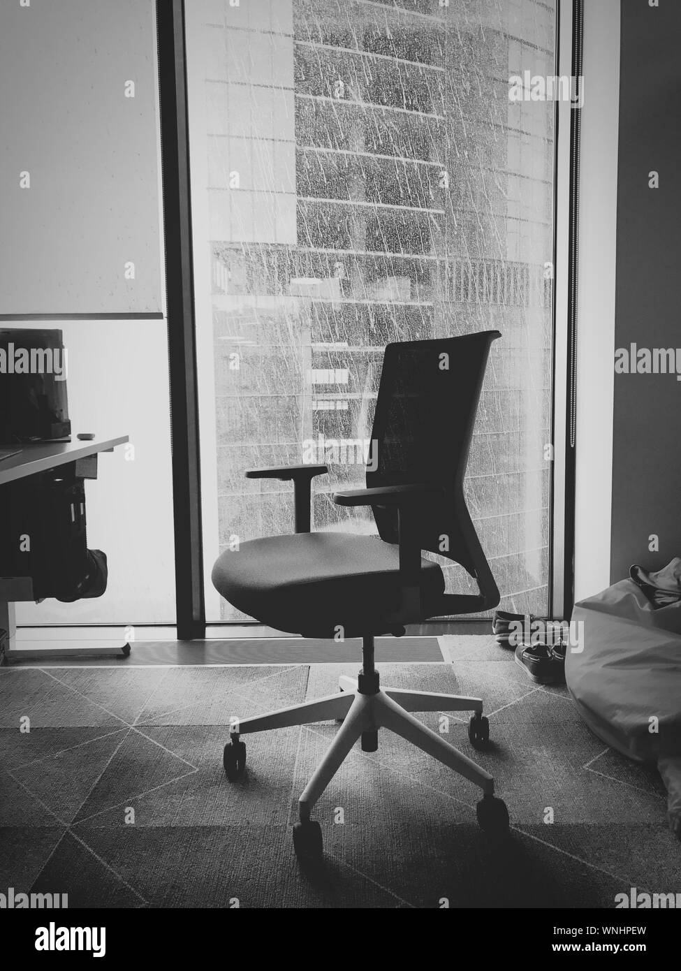 Chair Against Window At Home Stock Photo Alamy