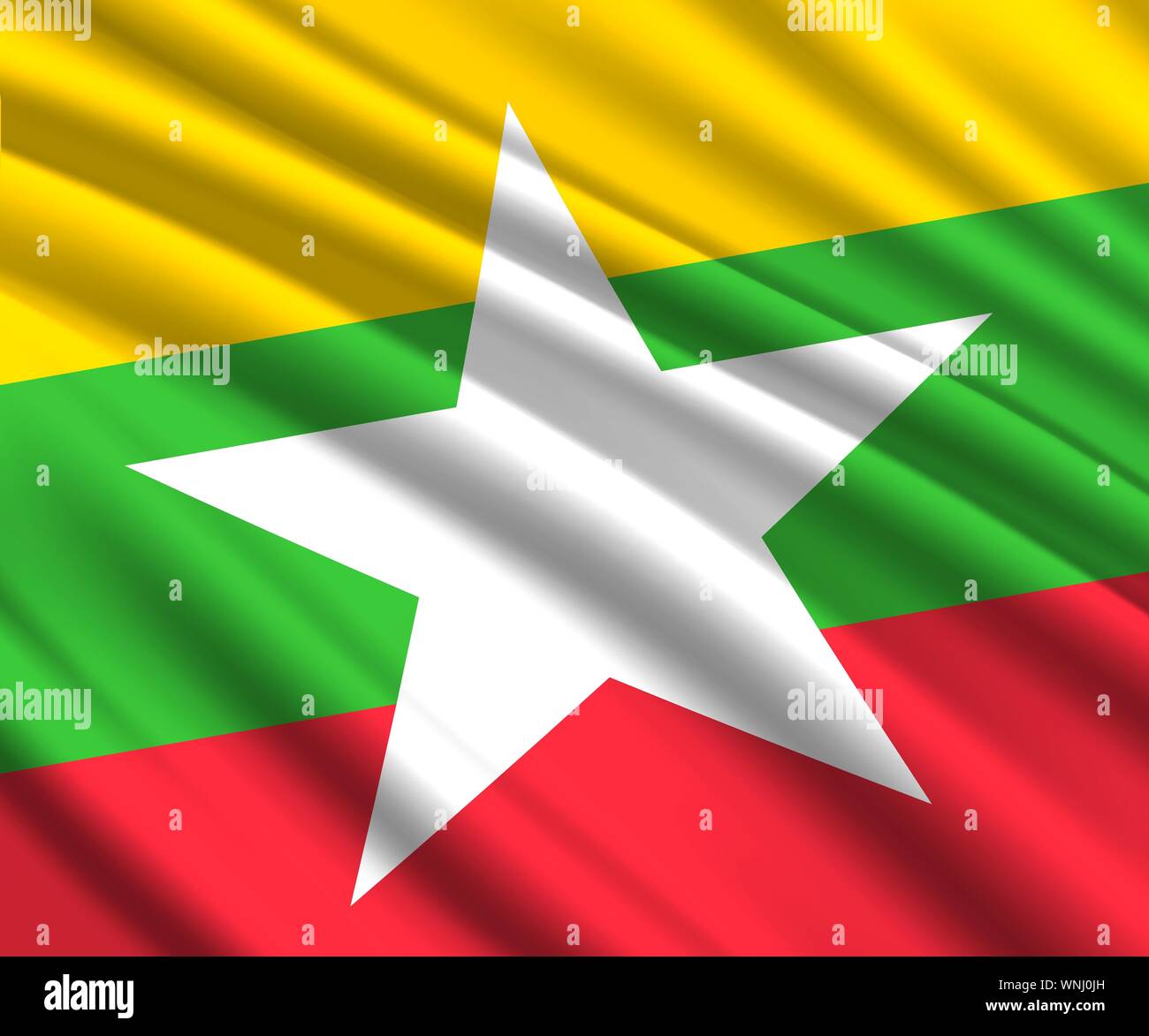 Background with 3d waving flag of Myanmar Stock Vector Image & Art - Alamy