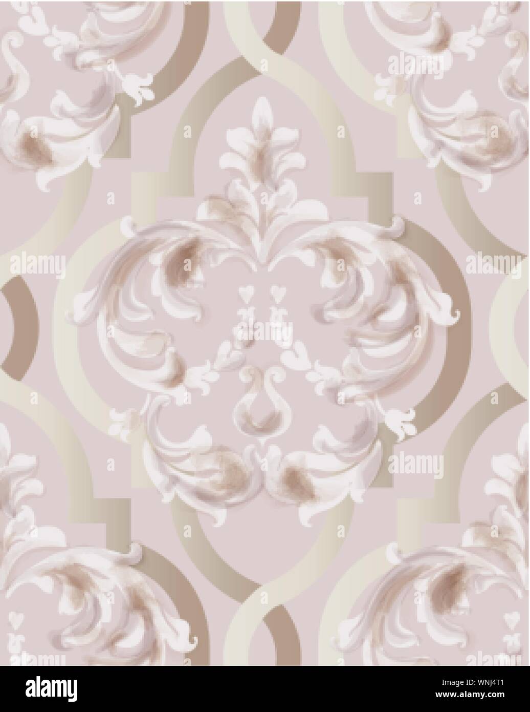 Arabic golden rose ornament pattern background Vector. Watercolor ...