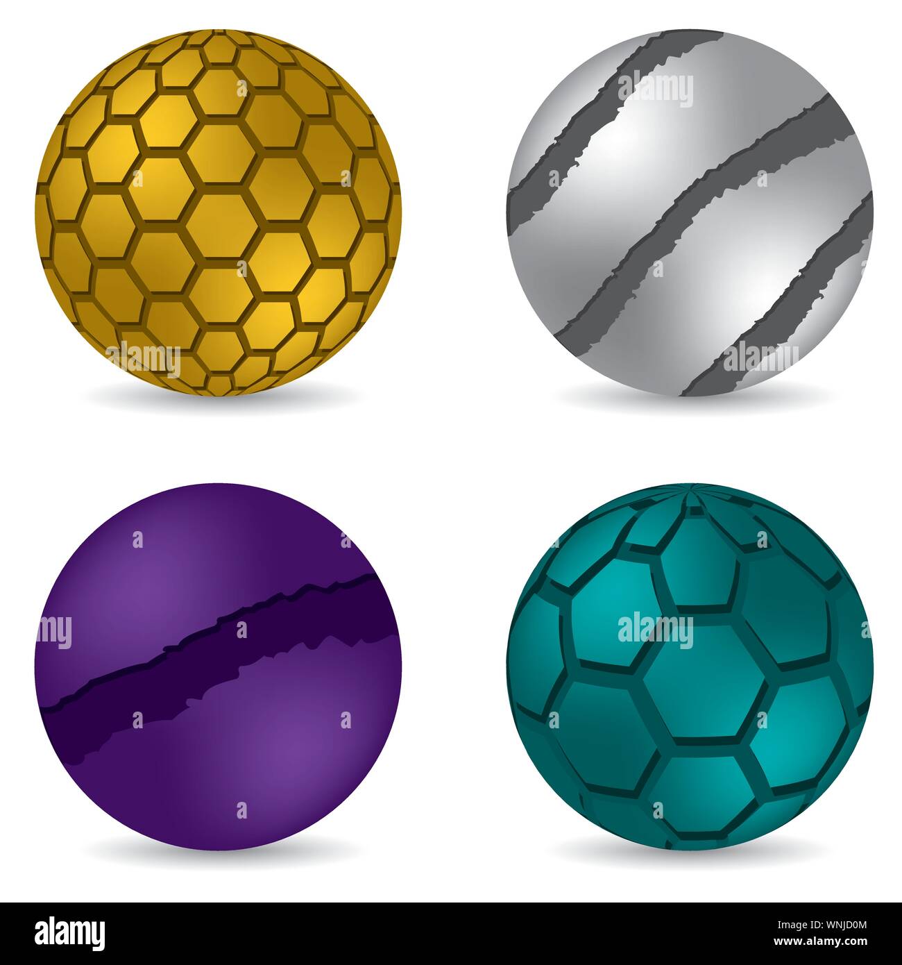 3d matte button set of four Stock Vector