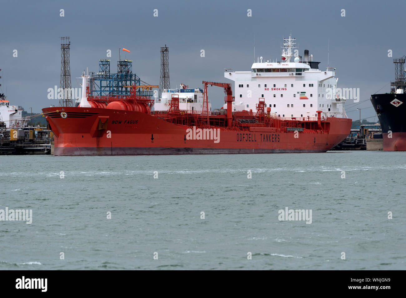 Southampton Water, England, UK, September 2019. Chemical, oil products