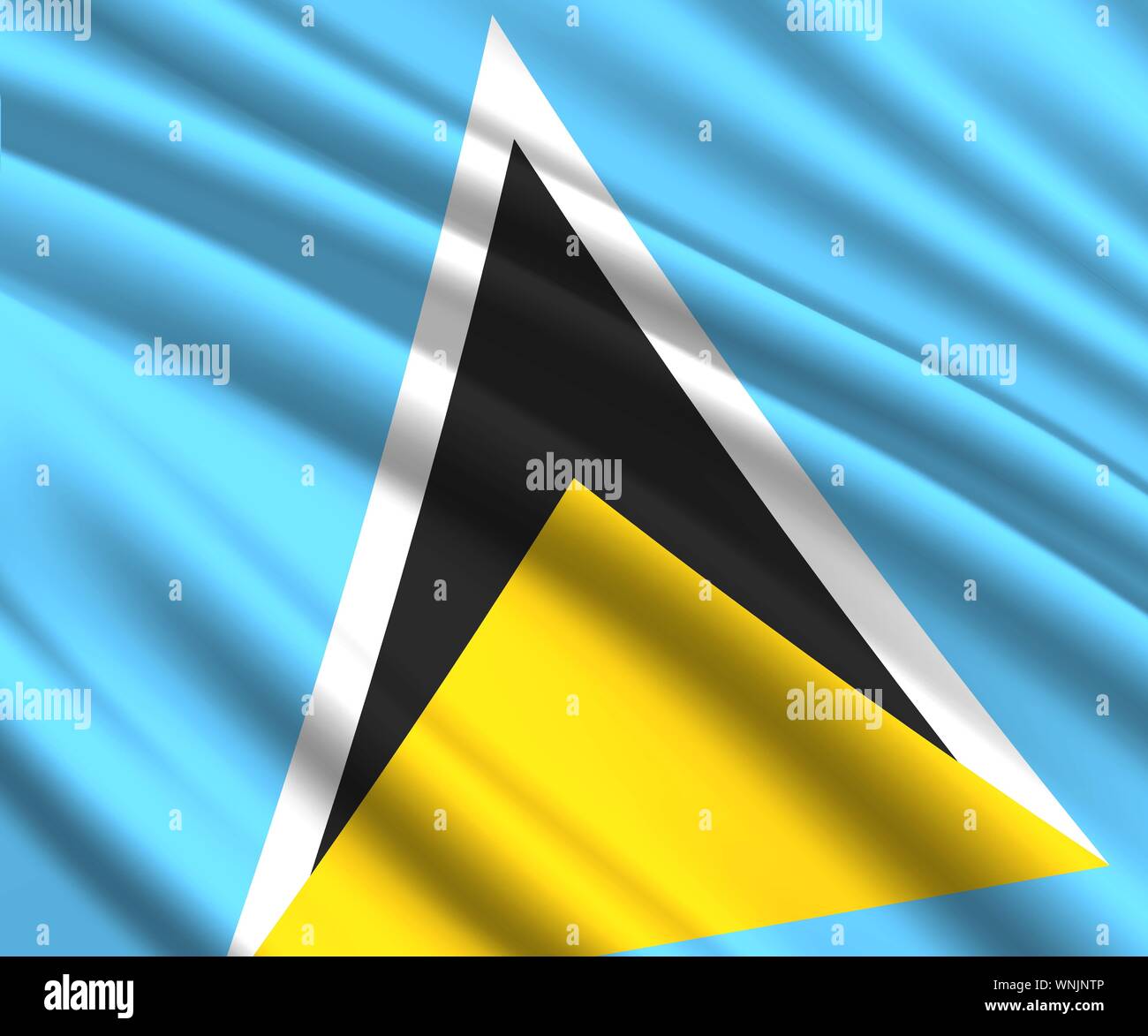 Background with 3d waving flag of Saint Lucia Stock Vector
