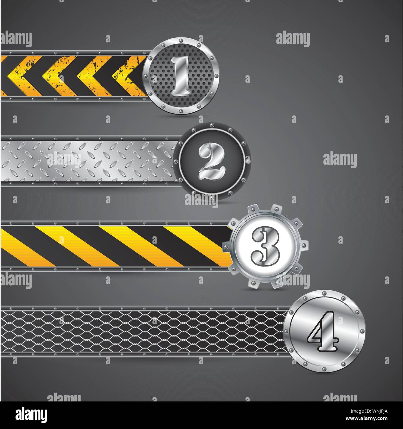 Grading Inspection Graphics Metallic industrial gradation labels Stock Vector Image & Art - Alamy