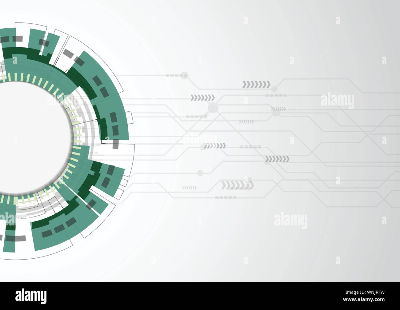 Green abstract technology background with various elements, stock ...