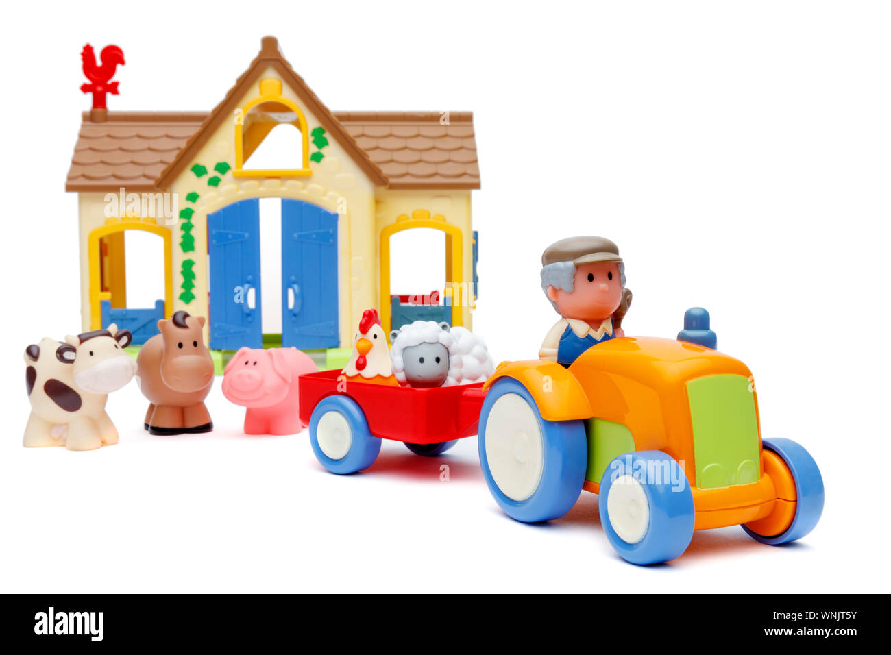 farm tractor toy with animals