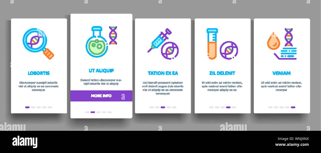 Biomaterials Elements Vector Onboarding Stock Vector