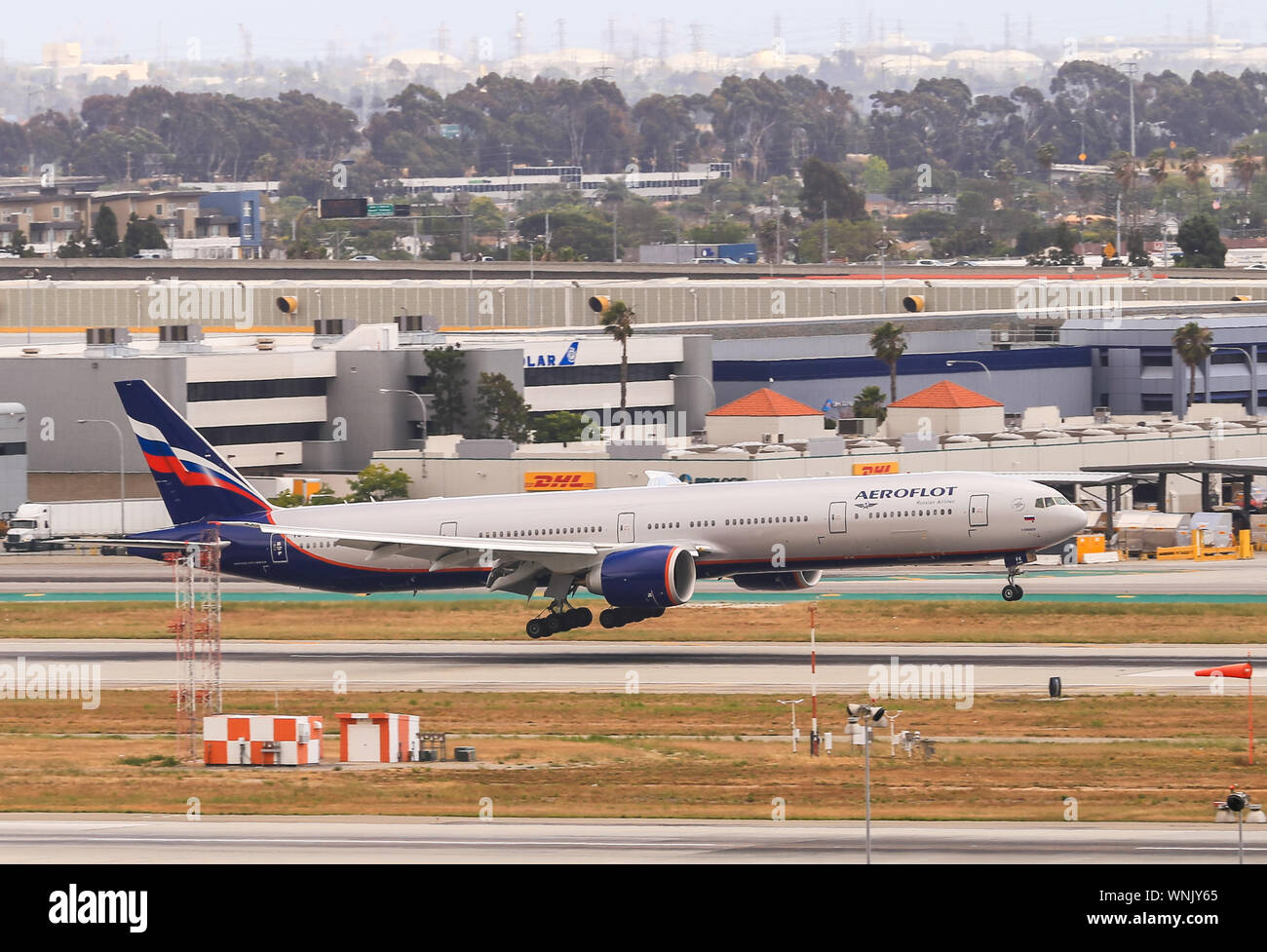 Los Angeles, California, USA - May 22, 2019: An Aeroflot Boeing 777 lands  at the Los Angeles International Airport (LAX Stock Photo - Alamy