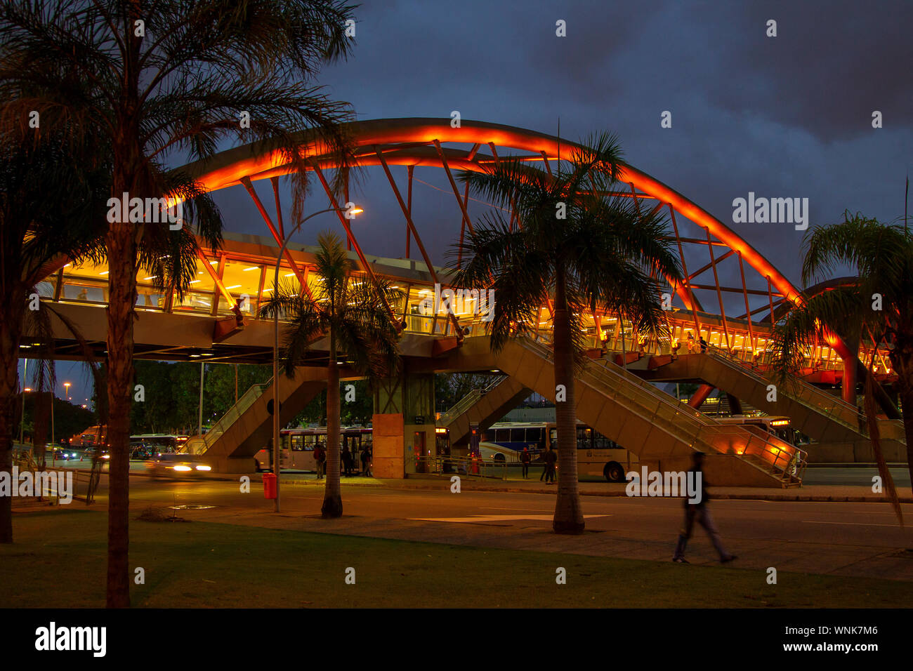 Metro Cidade Nova station with his modern architecture at dawn, Rio de Janeiro, Brazil Stock Photo
