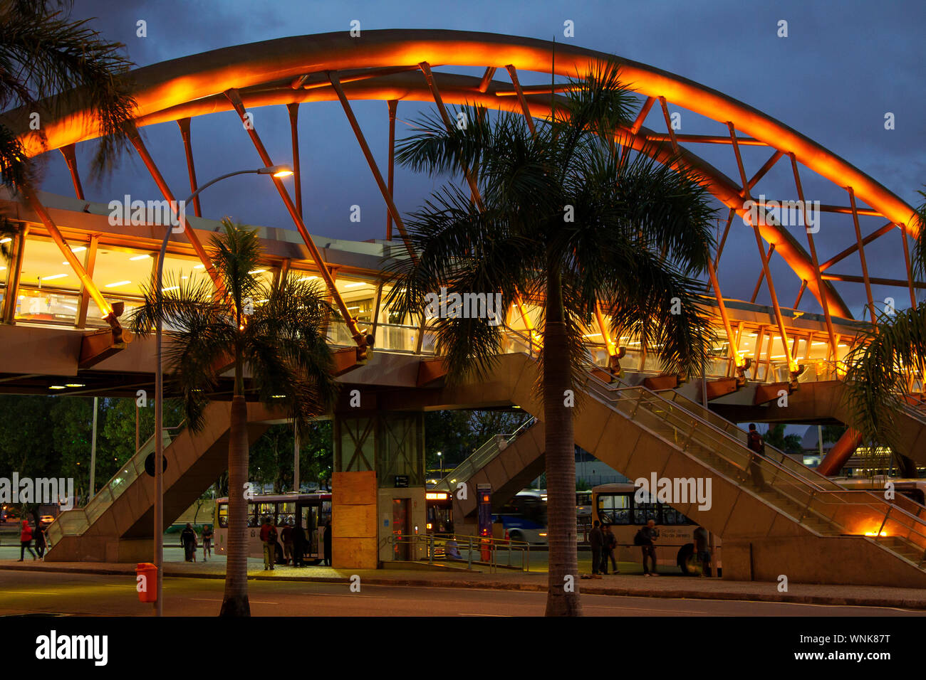 Metro Cidade Nova station with his modern architecture at dawn, Rio de Janeiro, Brazil Stock Photo