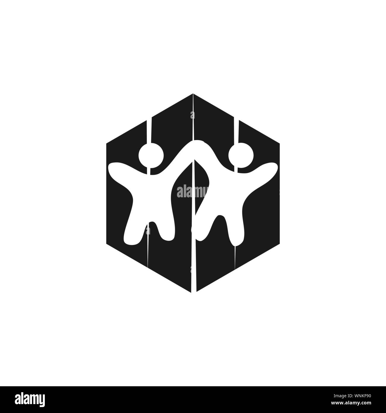 Commitment Teamwork Together Business Black Logo Illustration Vector ...