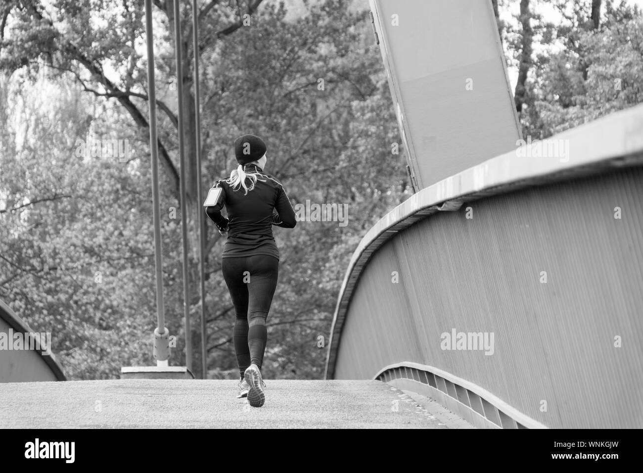 Woman bridge rear view Black and White Stock Photos & Images - Alamy
