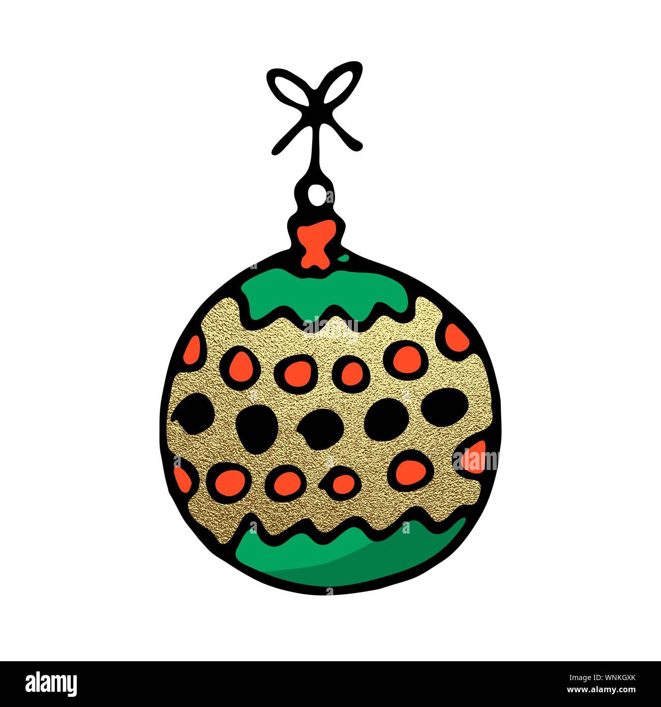 Christmas color icon. Cute hand drawn clip art for winter holidays