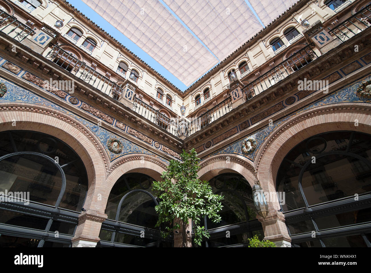 SPAIN, SEVILLE: The Alfonso XIII Hotel is the most expensive and elegant hotel in town. Stock Photo