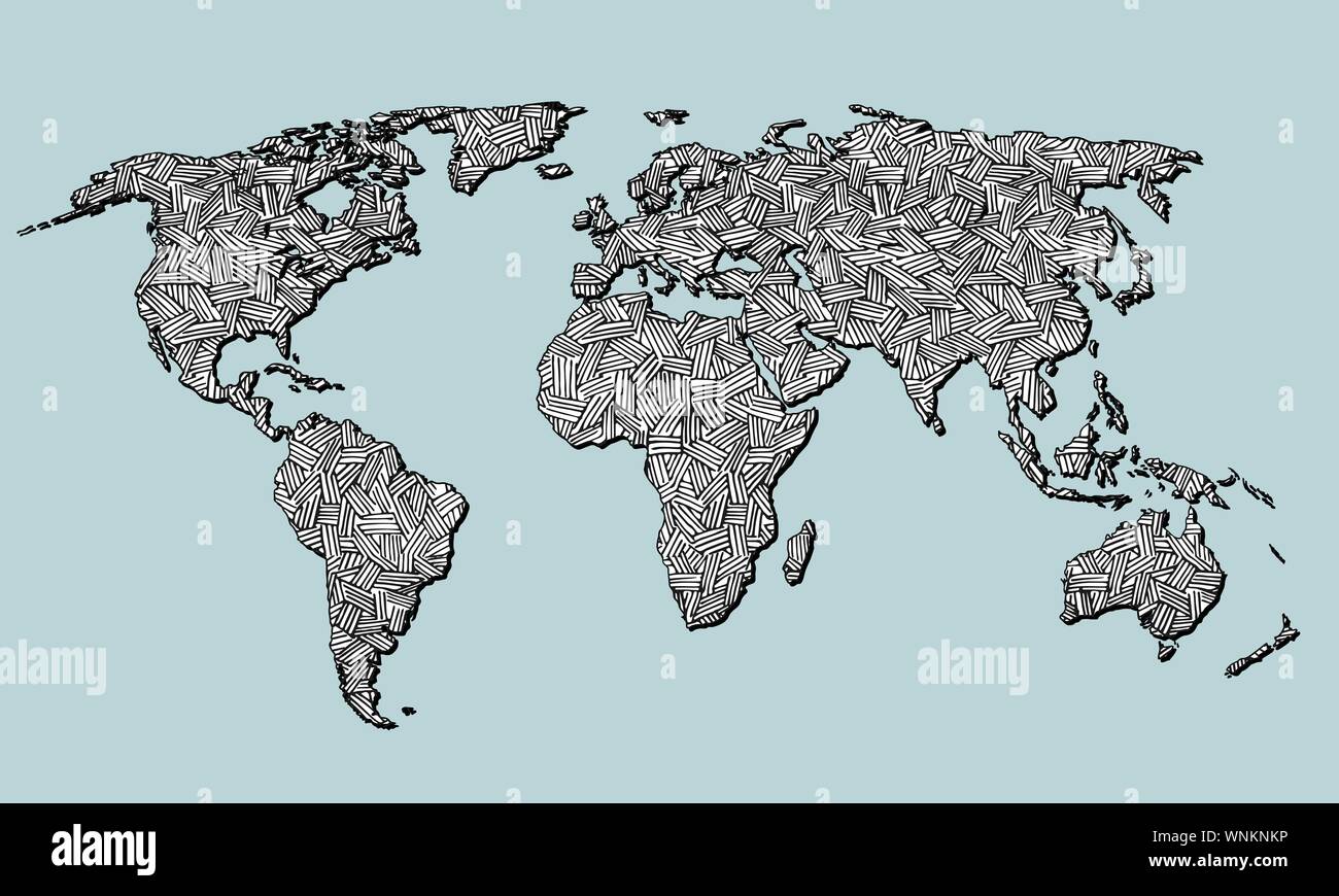 What Is The Best Map Of The Earth Best Doodle World Map For Your Design. Hand Drawn Freehand Editable Sketch. Planet  Earth Simple Graphic Style. Vector Line Illustration, Eps 10 Stock Vector  Image & Art - Alamy