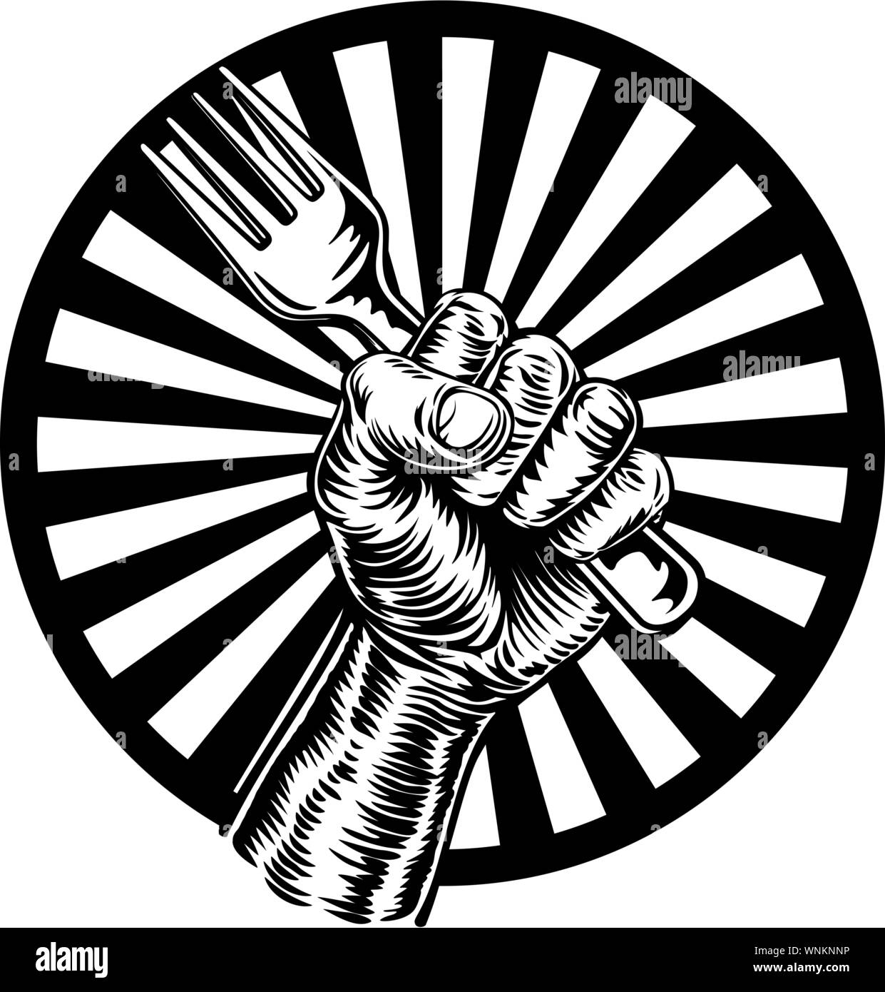 Hand Holding Fork Stock Vector