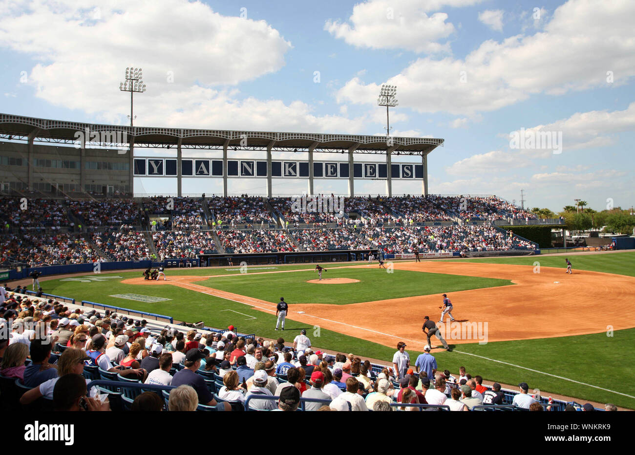 The Atlanta Braves play the New York Yankees in a spring training game