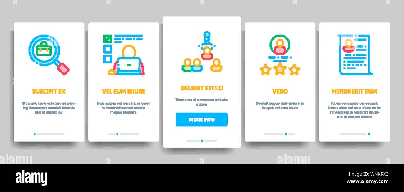 Job Hunting Elements Vector Onboarding Stock Vector