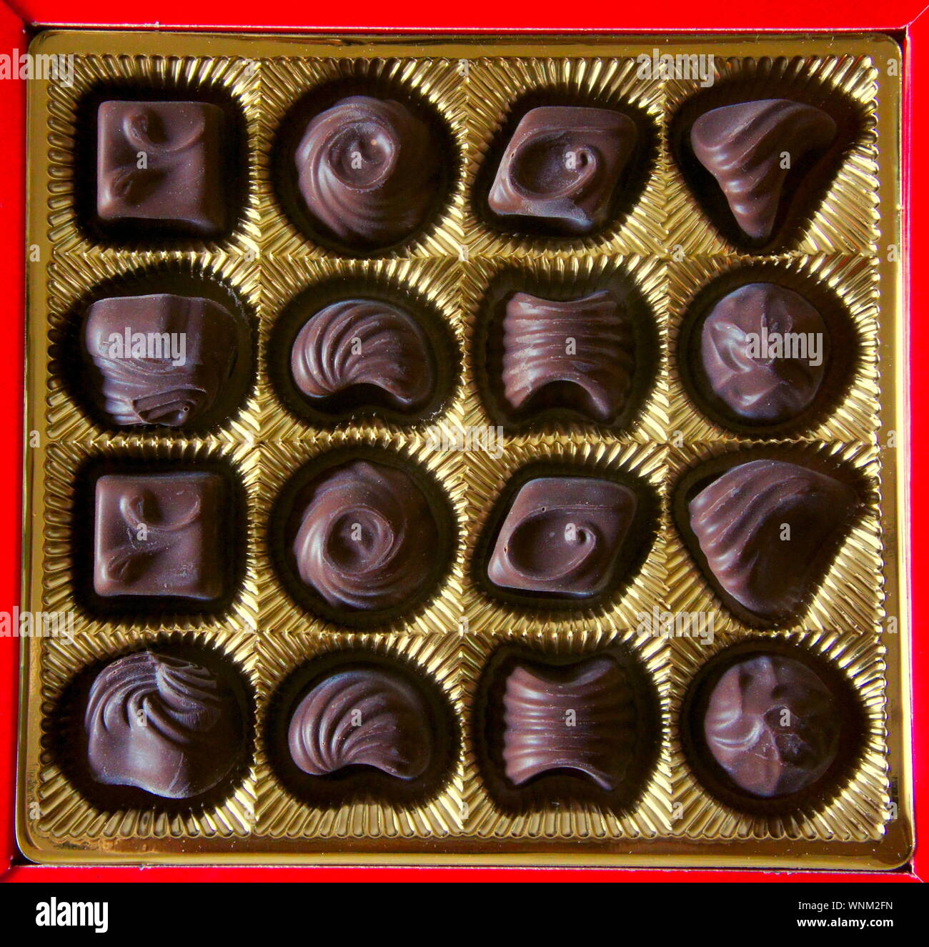 Full Frame Shot Of Chocolates In Box Stock Photo Alamy