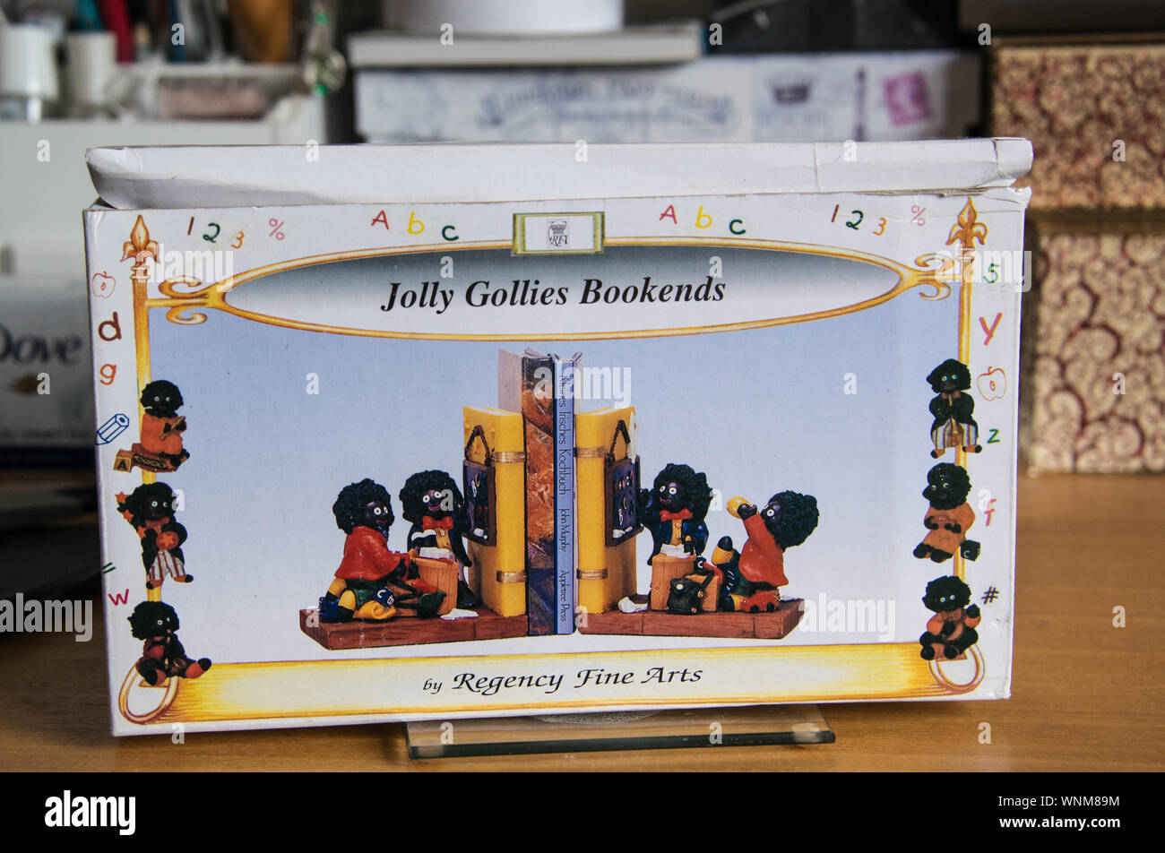 Jolly Gollies bookends box. Stock Photo