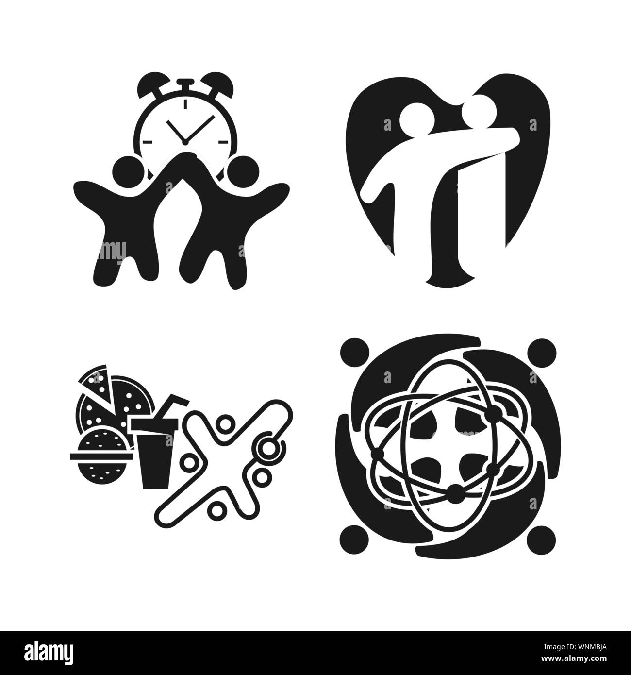 Commitment Teamwork Together Business Black Logo Illustration Vector ...