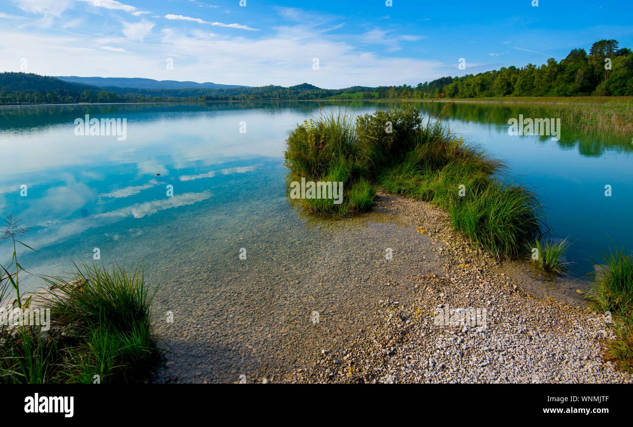 Lac de Clairvaux in the Franche Comté area in France Stock Photo
