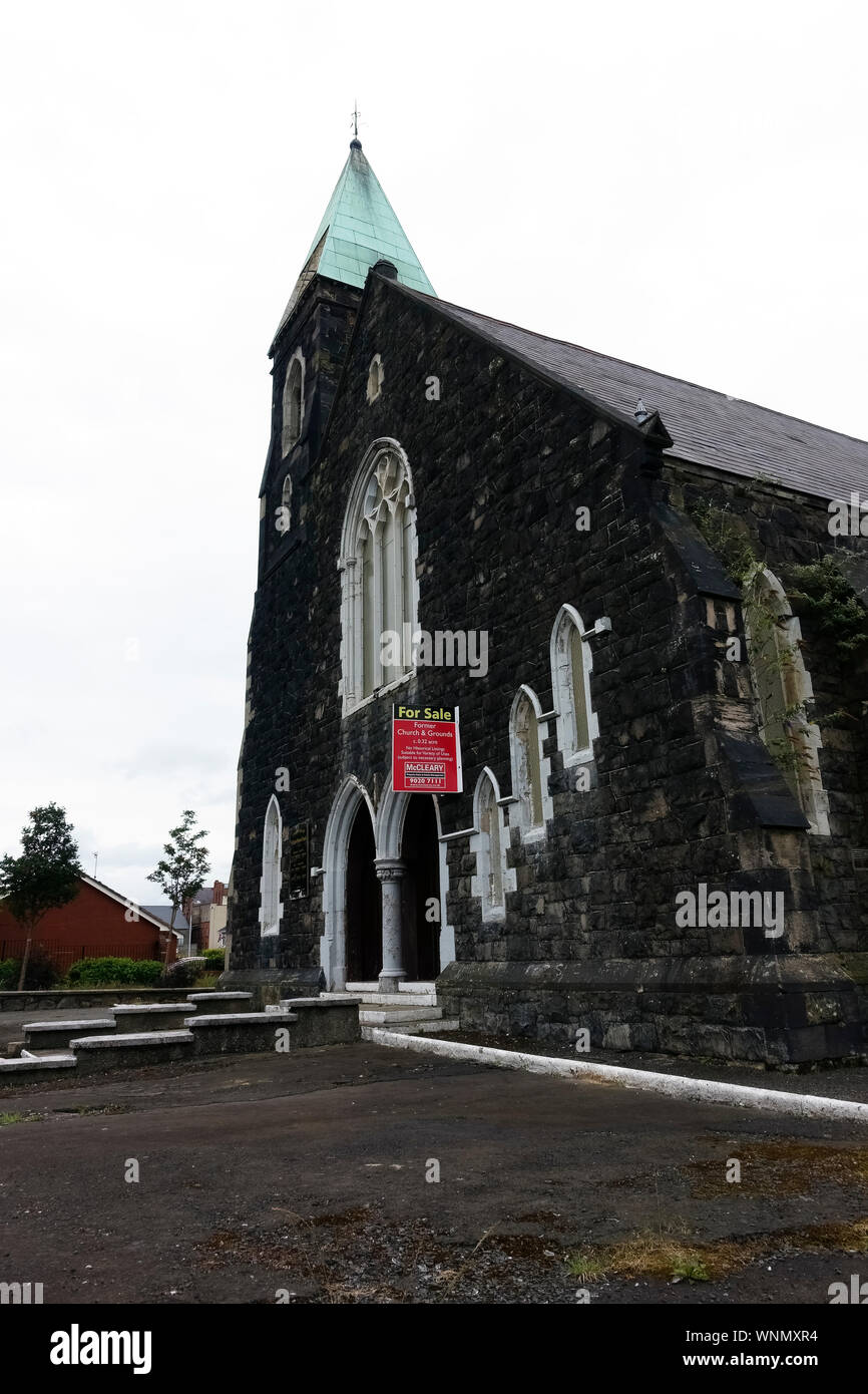 St. Luke’s Parish Church for sale sign board. Belfast, Ulster, Northern