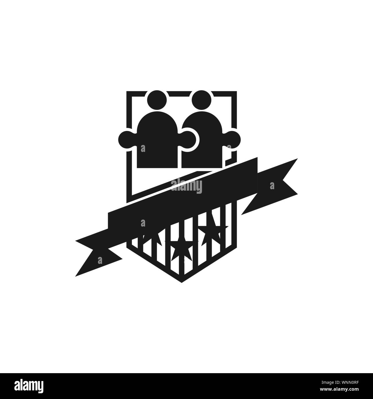 Commitment Teamwork Together Business Black Logo Illustration Vector ...