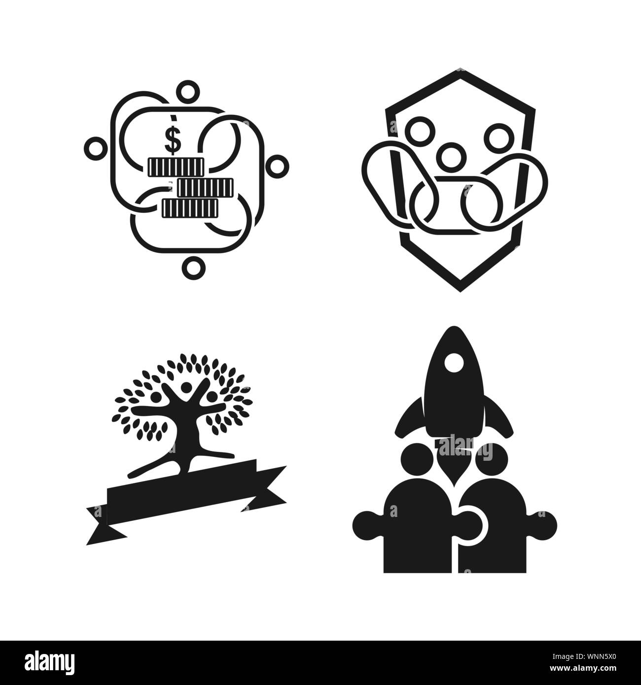 Commitment Teamwork Together Business Black Logo Illustration Vector ...