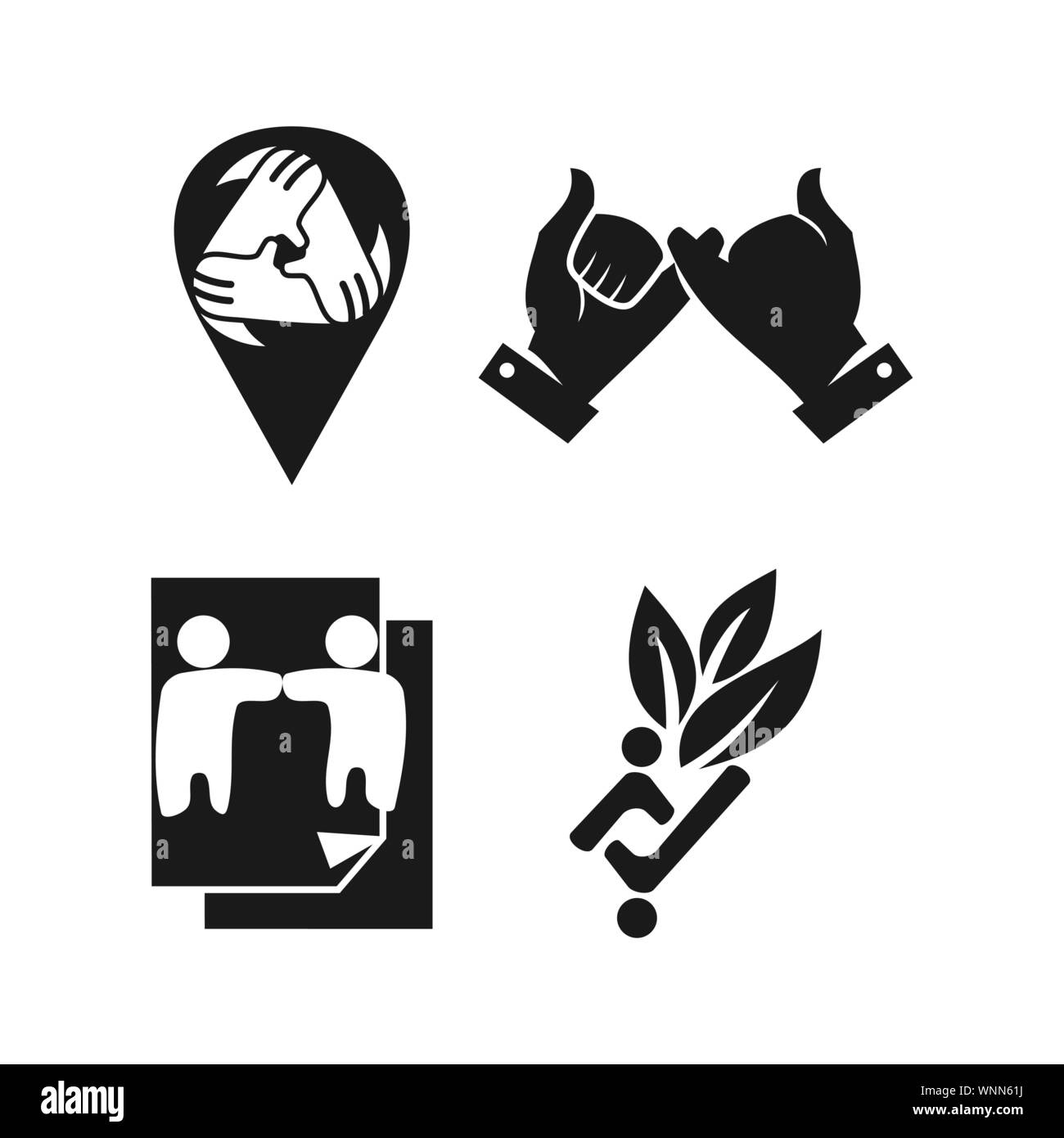 Commitment Teamwork Together Business Black Logo Illustration Vector ...