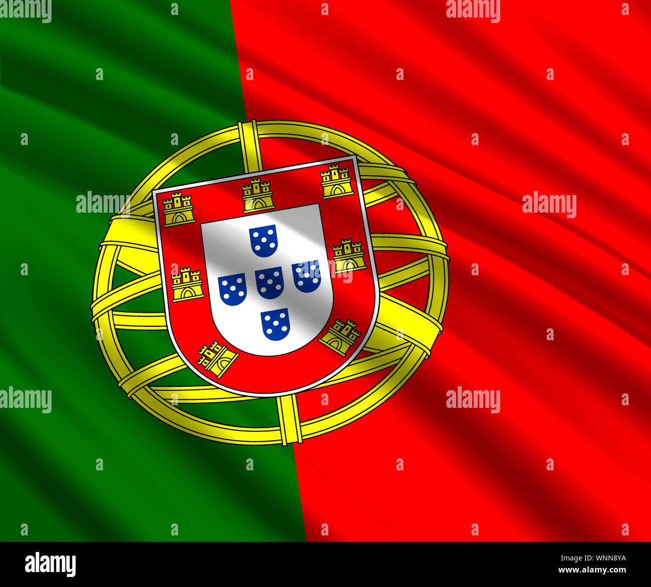 Background with 3d waving flag of Portugal Stock Vector Image &amp; Art - Alamy