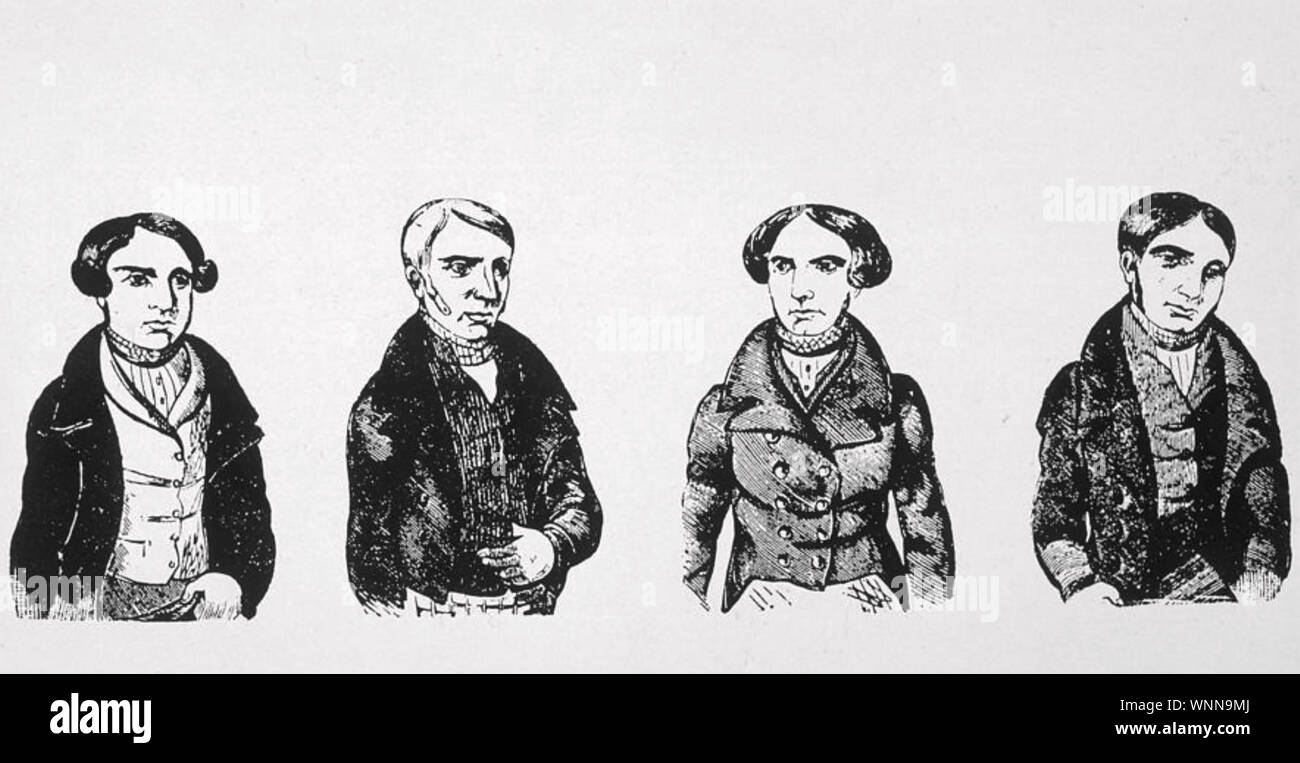 TOLPUDDLE MARTYRS Four of the six agricultural labourers before deportation in 1834 Stock Photo