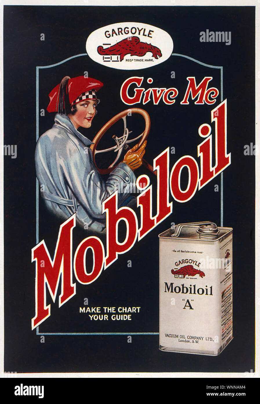 MOBIL 1923 advertising for Mobiloil Stock Photo