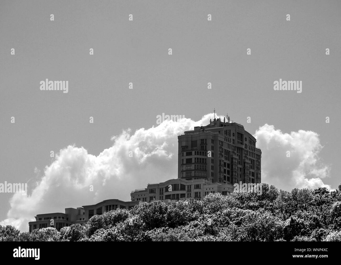 Low Angle View Of Residential Building Against Sky Stock Photo