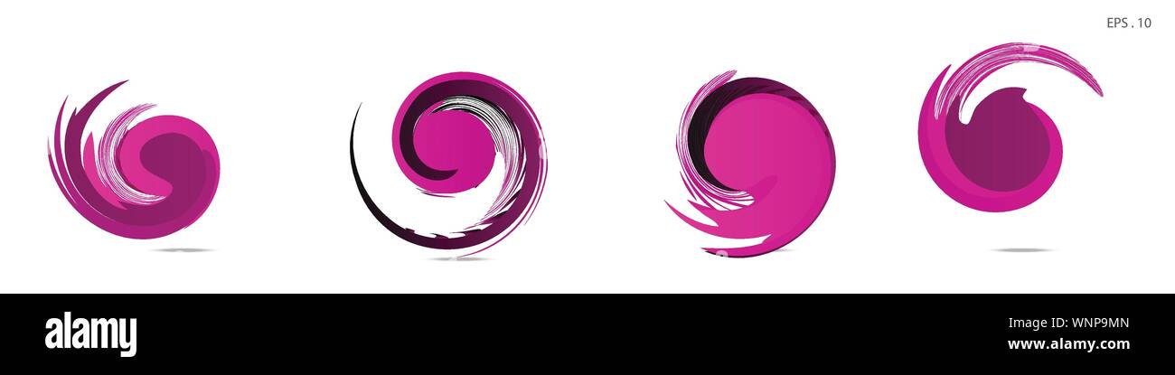 Collection of modern abstract graphic elements. Vortex vector background. Templates for logo design, leaflets or presentations. Vector illustration Stock Vector