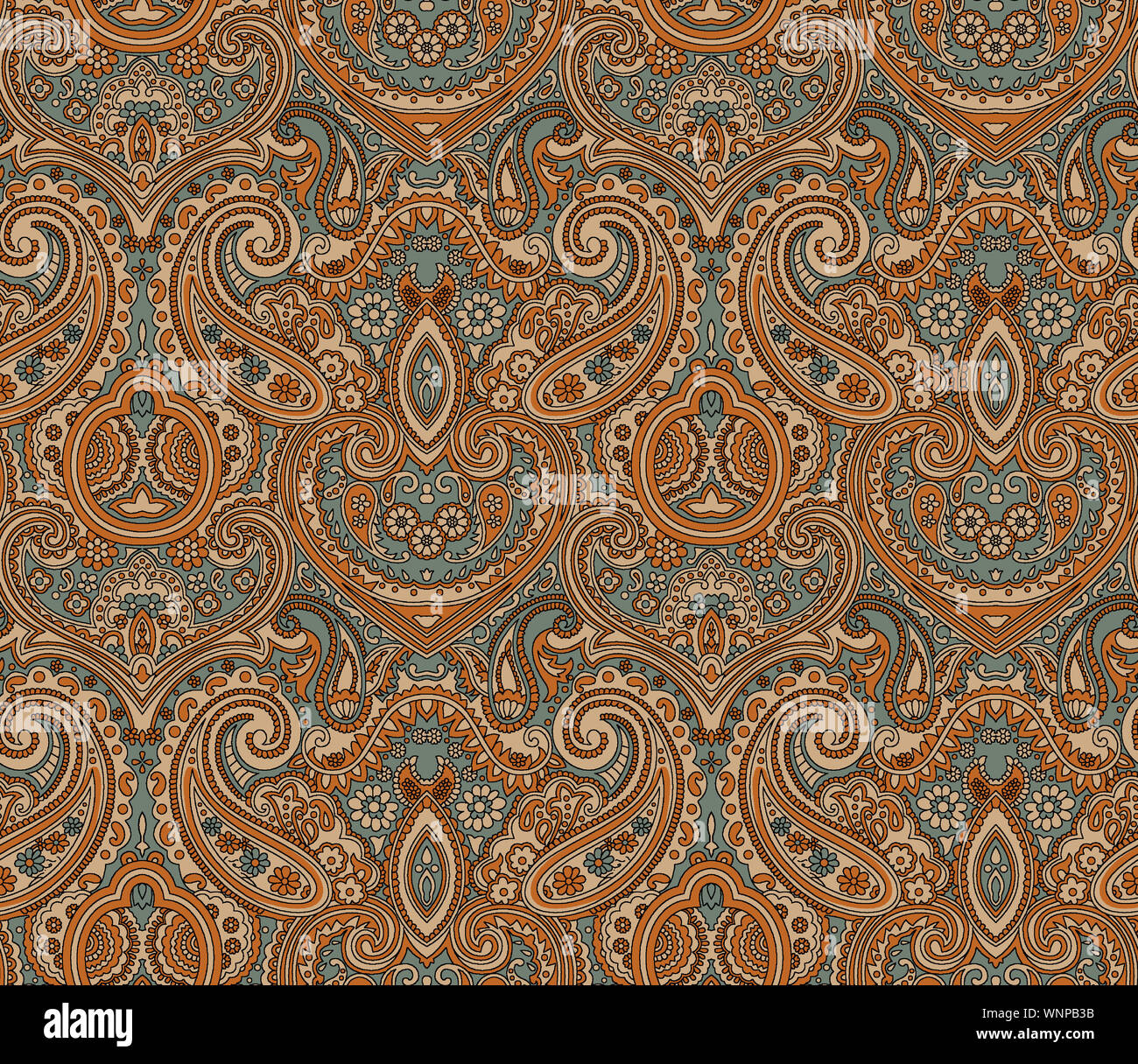 Seamless traditional Indian motif, paisley pattern Stock Photo