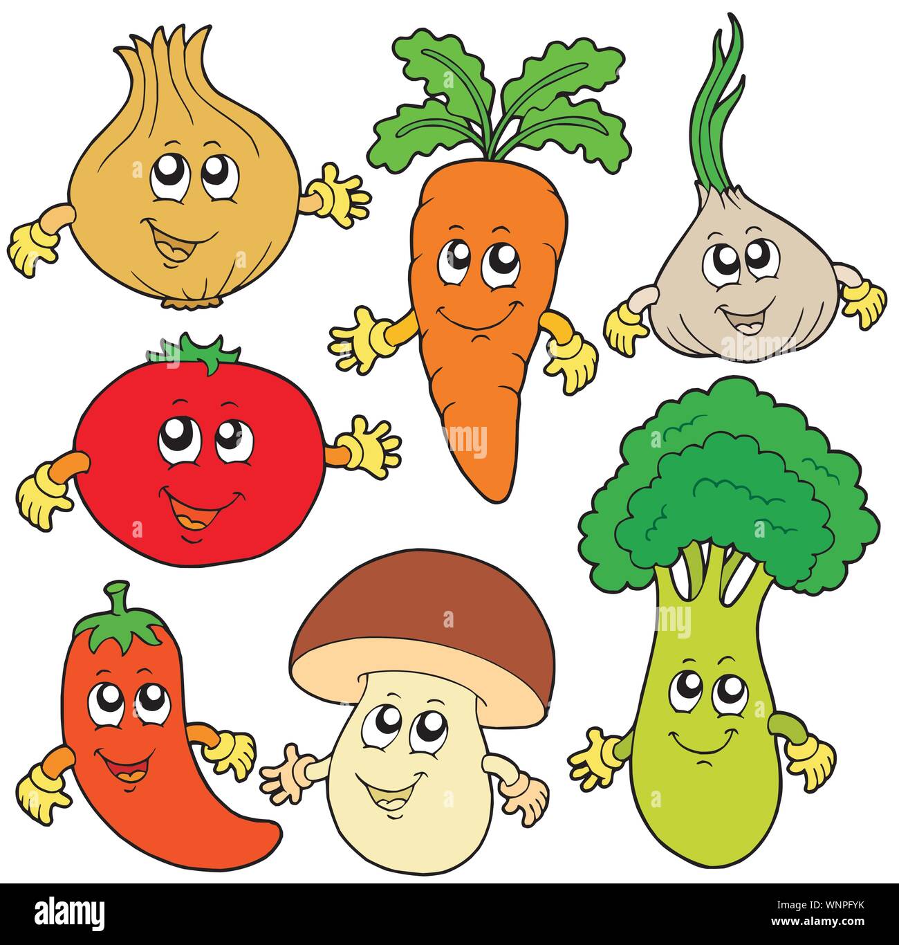 Cute cartoon vegetable collection Stock Vector Image & Art - Alamy
