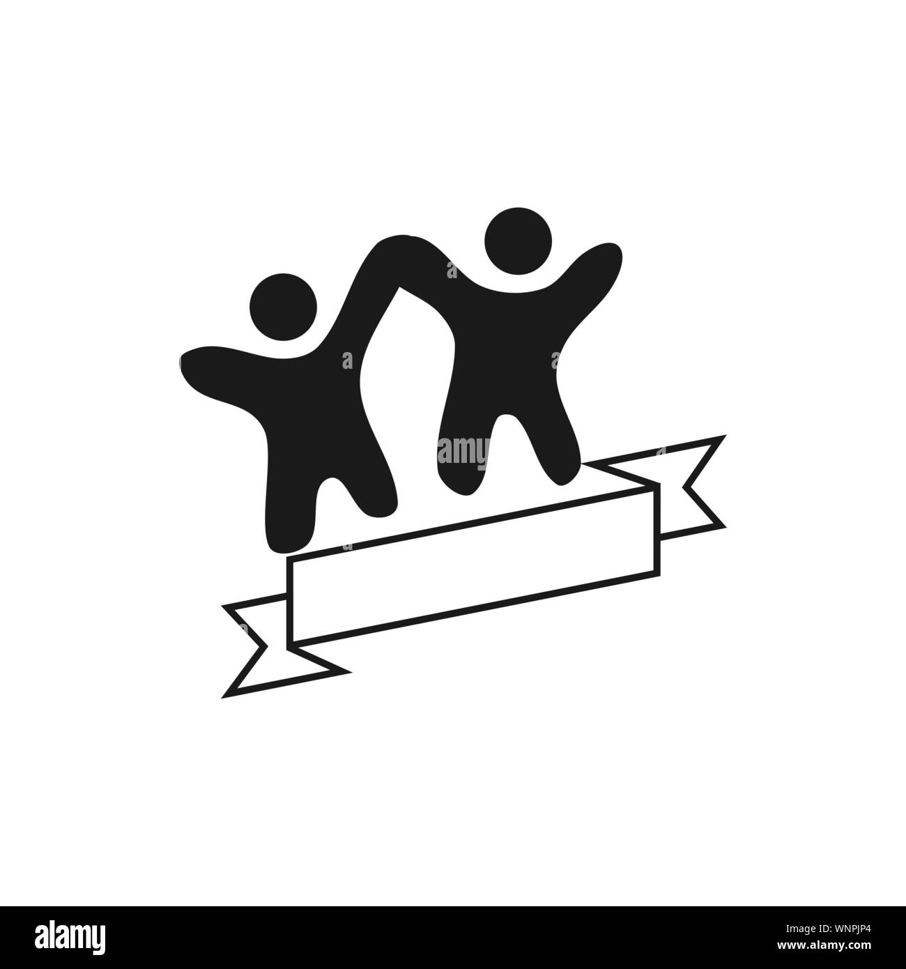 Commitment Teamwork Together Business Black Logo Illustration Vector ...