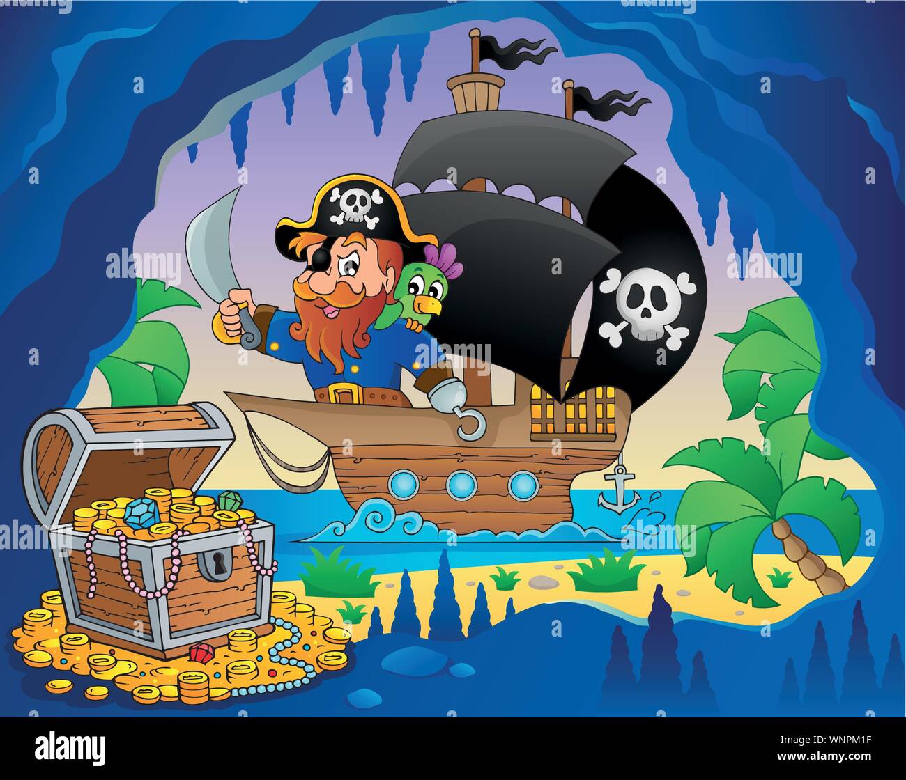 Pirate ship theme image 3 Stock Vector Image & Art - Alamy